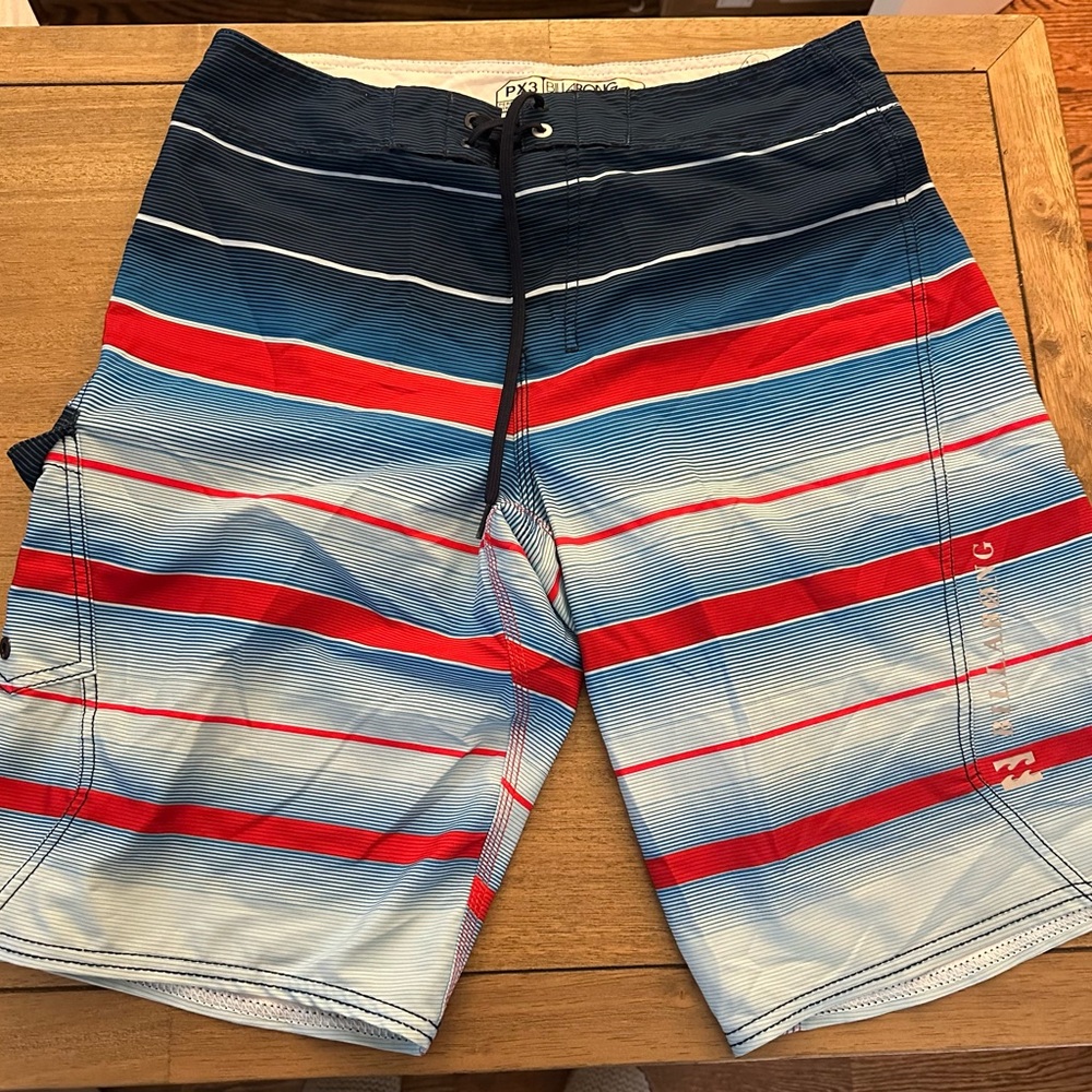 Billabong Blue and Red Board Shorts Nautical Style